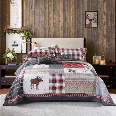 Trapunta patchwork rustica da letto